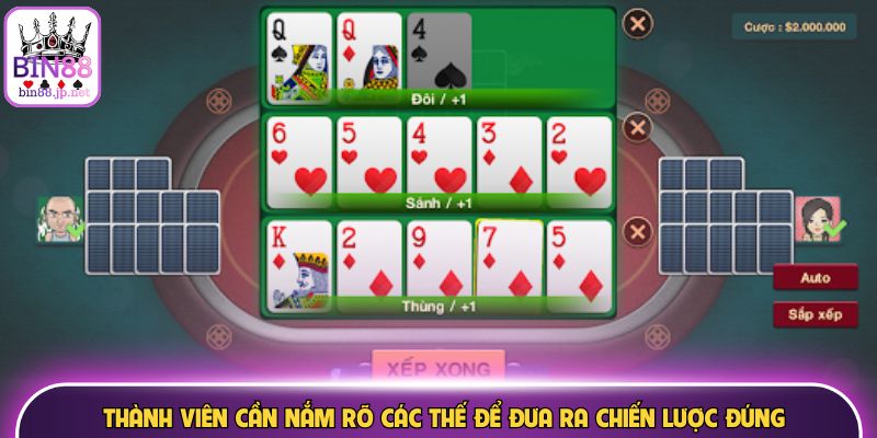 Thành viên cần nắm rõ các thế để đưa ra chiến lược đúng