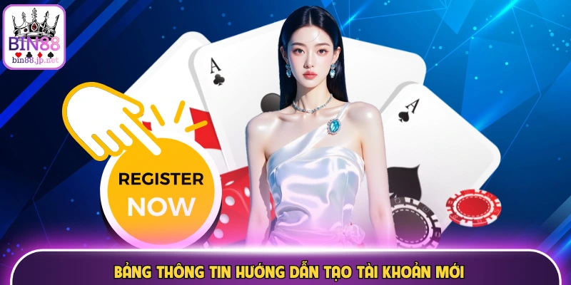 Bảng thông tin hướng dẫn tạo tài khoản mới