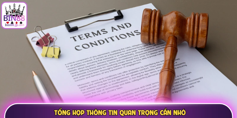 Tổng hợp thông tin quan trọng cần nhớ