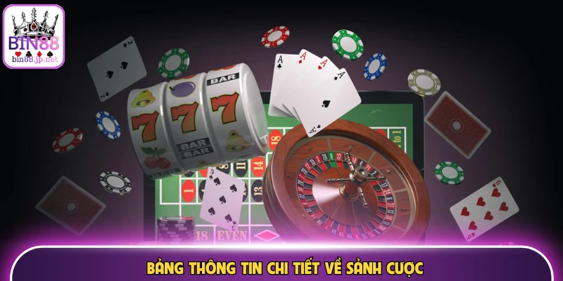 Bảng thông tin chi tiết về sảnh cược