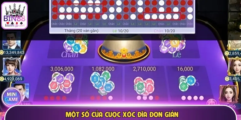 Một số cửa cược xóc đĩa đơn giản